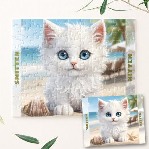 Puzzle Nombre personalizado de verano de la playa de gato
