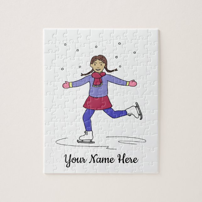 Puzzle Nombre personalizado del patinador gráfico de hiel (Vertical)