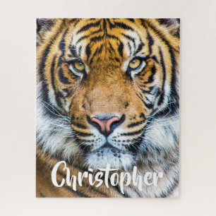 Puzzle Nombre Personalizado Fierce Tiger Face