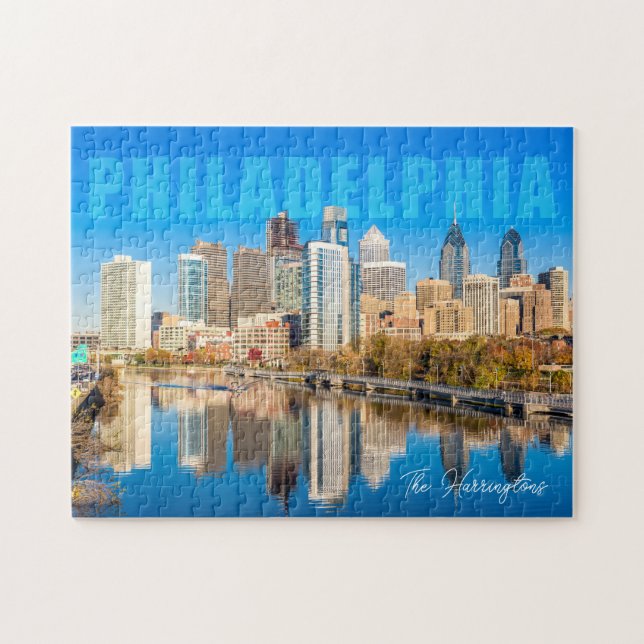 Puzzle Nombre personalizado Filadelfia Pennsylvania (Horizontal)