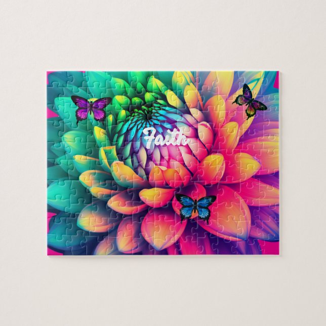Puzzle Nombre personalizado Flor (Horizontal)