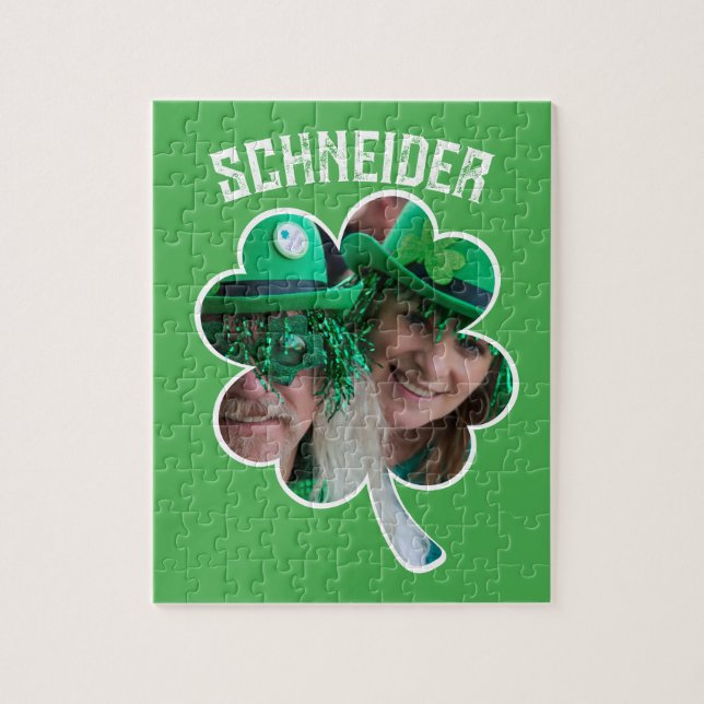 Puzzle Nombre personalizado Foto del trébol irlandés Día  (Vertical)