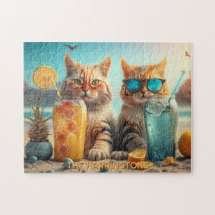 Puzzle Nombre personalizado gato de vacaciones
