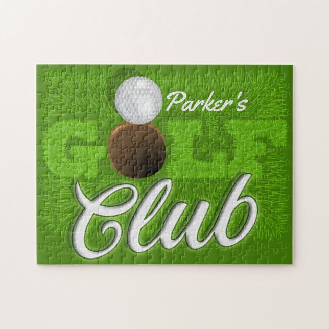 Puzzle NOMBRE Personalizado Golf Green Golf Course Club (Horizontal)