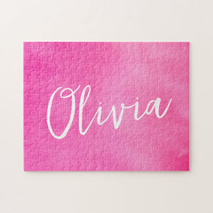 Puzzle Nombre Personalizado Gradiente Ombre Rosa