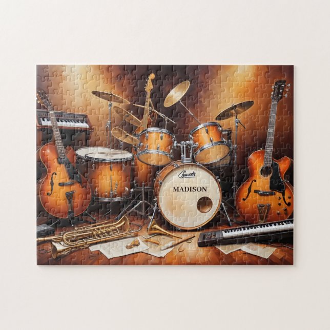 Puzzle Nombre personalizado Instrumentos musicales (Horizontal)
