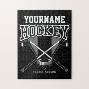 Puzzle NOMBRE personalizado Jugador de hockey Equipo de p
