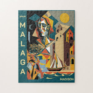 Puzzle Nombre personalizado Málaga cubista