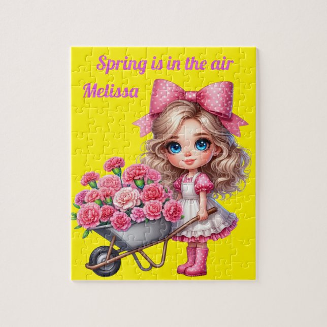 Puzzle Nombre personalizado para niñas (Vertical)