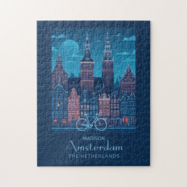Puzzle Nombre personalizado / Texto Ámsterdam (Vertical)