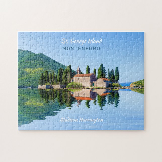 Puzzle Nombre personalizado y Montenegro de texto (Horizontal)
