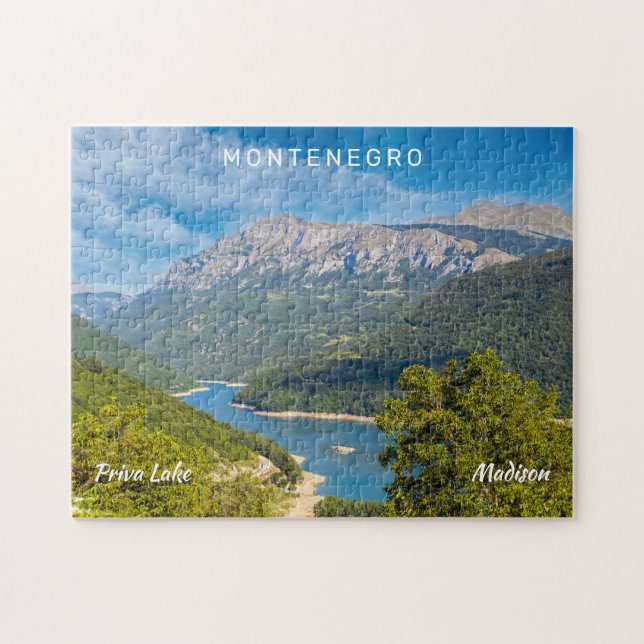 Puzzle Nombre personalizado y Montenegro de texto (Horizontal)