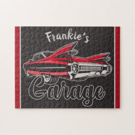 Puzzle NOMBRE Retro Red Caddy Vintage Classic Car Garaje