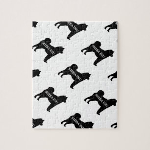 Puzzle nombre Shiba Inu silo negro
