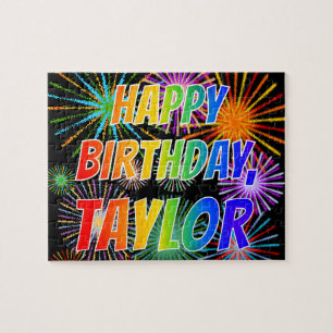 Puzzle Nombre "TAYLOR", Divertido "FELIZ CUMPLEAÑOS"