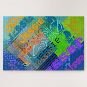 Puzzle Nombre único personalizable Divertido, colorido