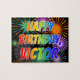 Puzzle Nombre "VICTOR", diversión "FELIZ CUMPLEAÑOS"