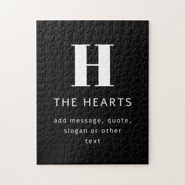 Puzzle Nombre y mensaje de monograma moderno editable | N (Vertical)