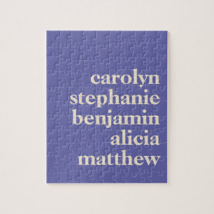 Puzzle Nombres de nietos personalizados en morado