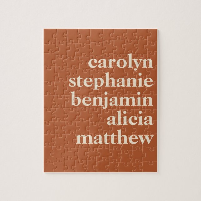 Puzzle Nombres de nietos personalizados en roya (Vertical)