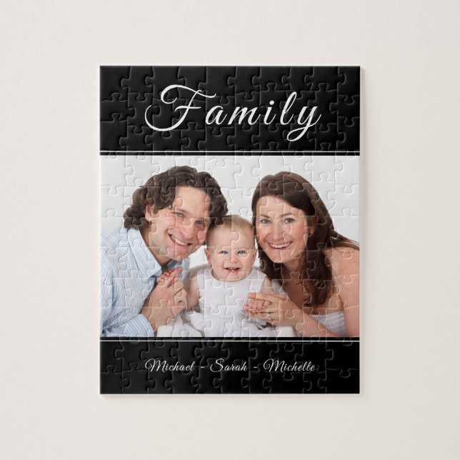 Puzzle Nombres personalizados de fotos familiares (Vertical)