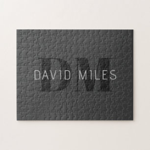 Puzzle Nombres y monogramas editables modernos en gris os