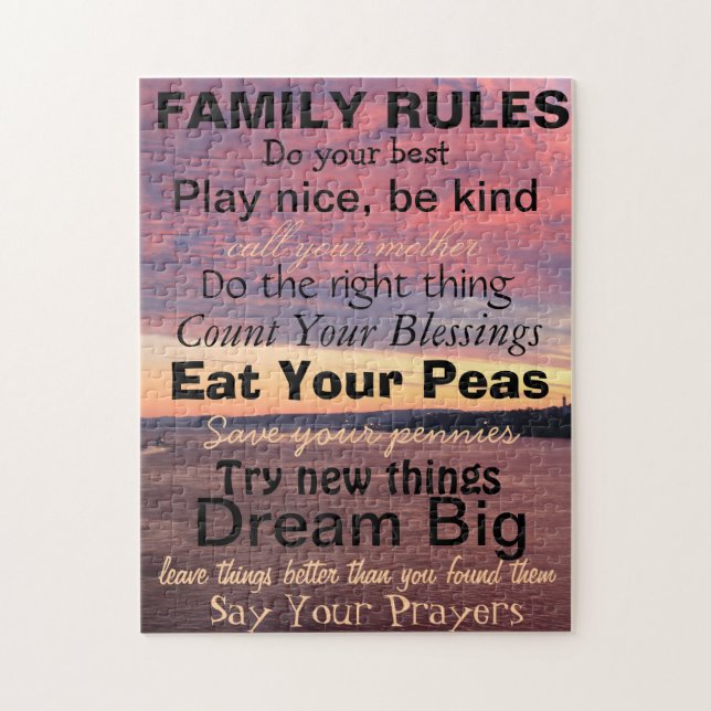 Puzzle NORMAS FAMILIARES, Familia Personalizada (Vertical)
