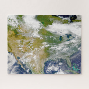 Puzzle Norteamérica Con Humo Visible En Lugares.