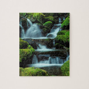 Puzzle Norteamérica; EE. UU.; Washington, cascada Sol Duc
