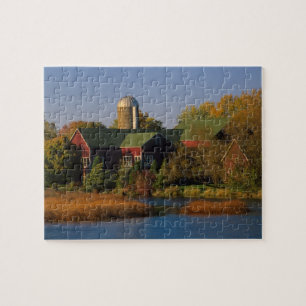 Puzzle Norteamérica, EE. UU., Wisconsin. Granero rojo en