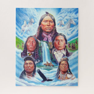 Puzzle Norteamericanos nativos pintan famosos jefes indio