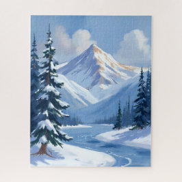 Puzzle Northern Peaks | Winter Mountain Landscape Painted