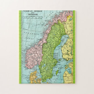 Puzzle Noruega, Suecia y Dinamarca 11x14
