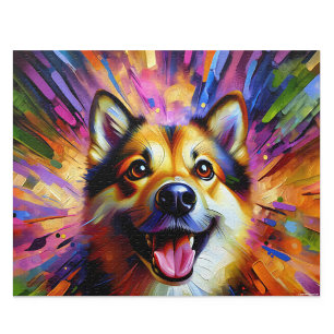 Puzzle Norwegian Buhund: Wheaten Buhund Estilo de Arte Ac