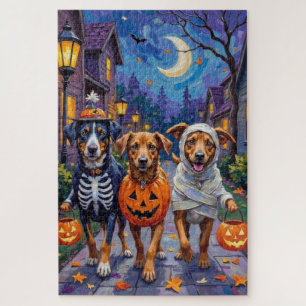 Puzzle Norwegian Lundehund Truco o Trato Halloween