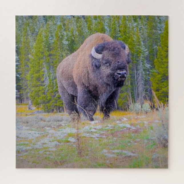 Puzzle Nos encanta Bison Wyoming. (Vertical)