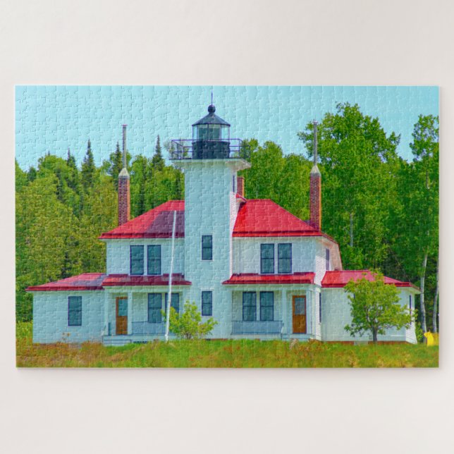 Puzzle Nos encanta Raspberry Island Wisconsin. (Horizontal)