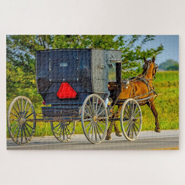 Puzzle Nos encantan las Carreras Amish en Iowa. (Horizontal)
