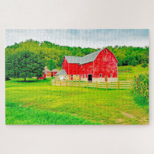 Puzzle Nos encantan los viejos graneros en Wisconsin.