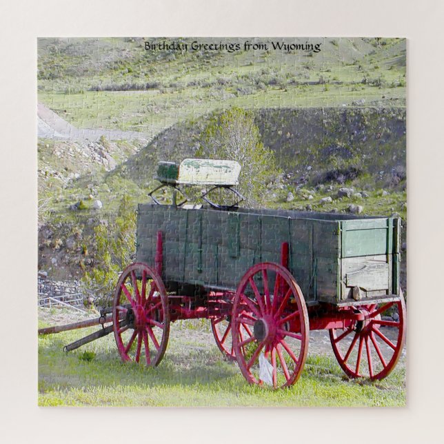 Puzzle Nos Encantan Los Viejos Wagons Wyoming. Rompecabez (Vertical)