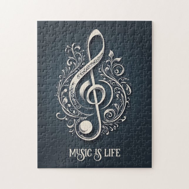 Puzzle Nota de limpieza musical de texto de personalizado (Vertical)