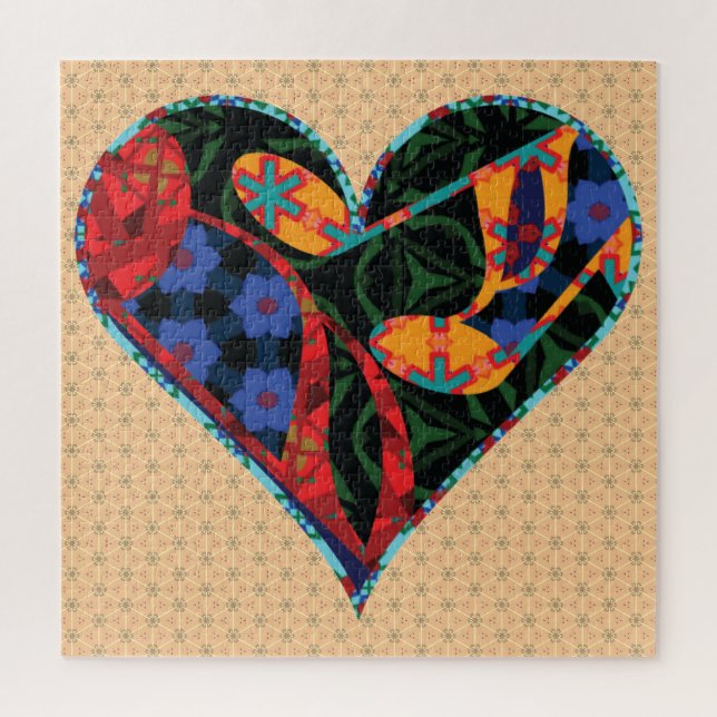 Puzzle Nota de música Corazón estampado (Vertical)