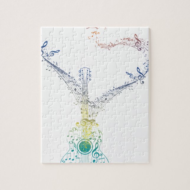 Puzzle Notas 8 de la guitarra y de la música (Vertical)