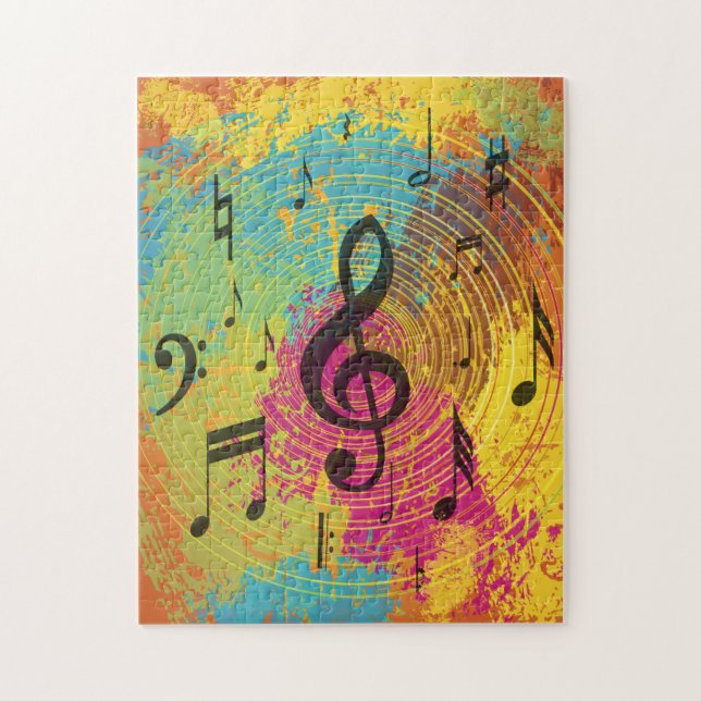 Puzzle Notas brillantes de la música sobre la explosión (Vertical)