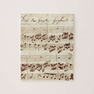 Puzzle Notas de Música Antiguas - Hoja de Música de Bach