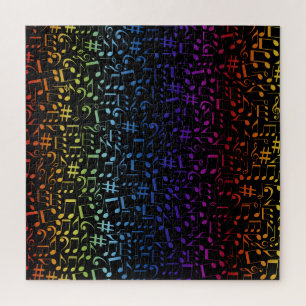 Puzzle Notas de Música Coloridas Músicos Amantes de la Mú