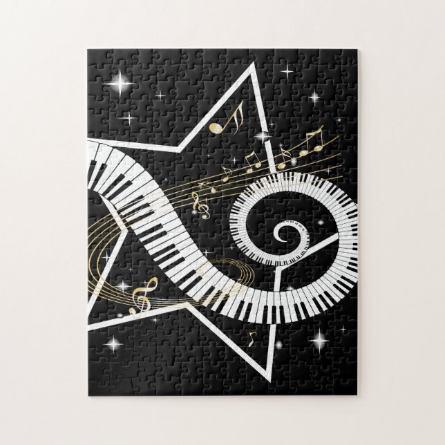 Puzzle Notas de oro de la estrella musical (Vertical)