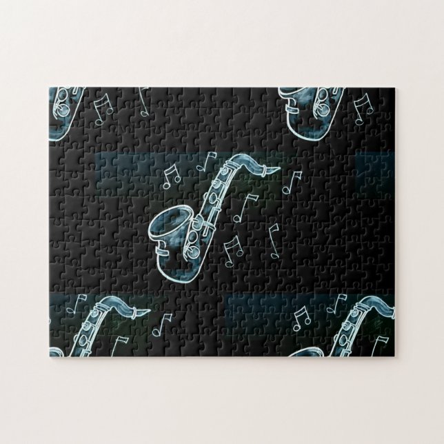 Puzzle Notas De Saxofón Y Música (Horizontal)