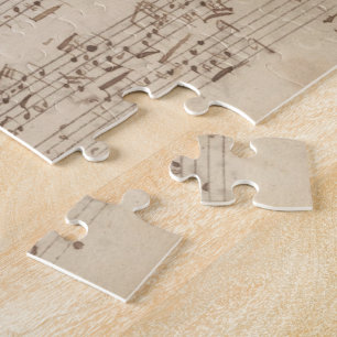 Puzzle Notas musicales antiguas - Hoja de música de Bach