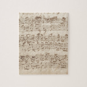 Puzzle Notas musicales antiguas - Hoja de música de Bach